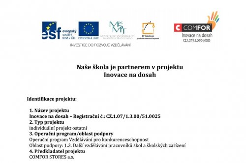 Projekt Inovace na dosah
